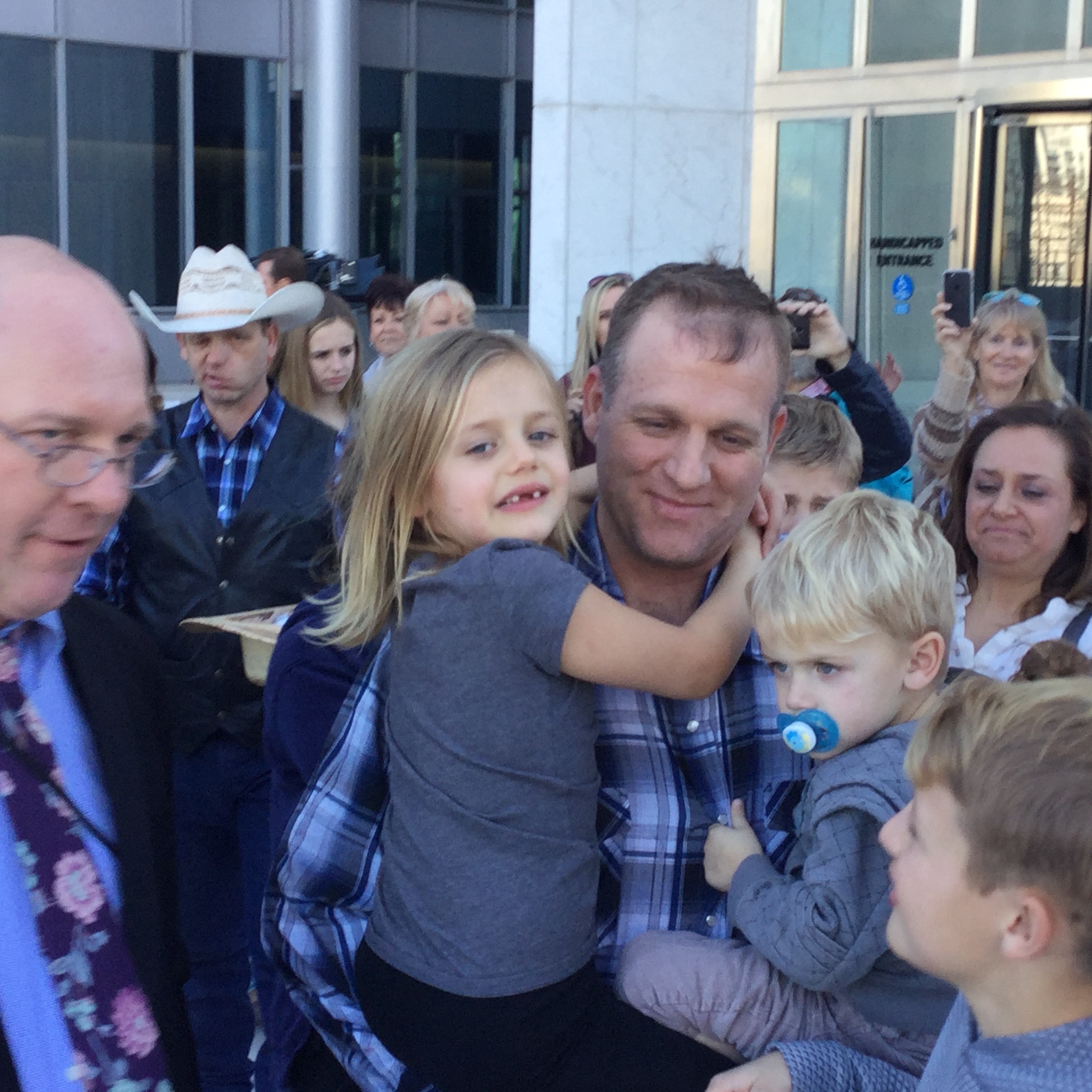 Ammon Bundy is being reunited with his family